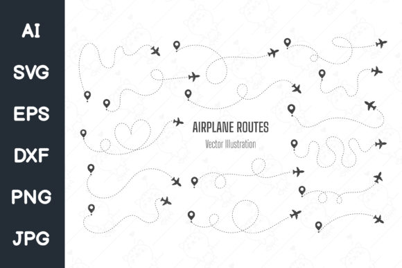 Download Airplane Routes. Travel Vector Icon Set - Travel Collection