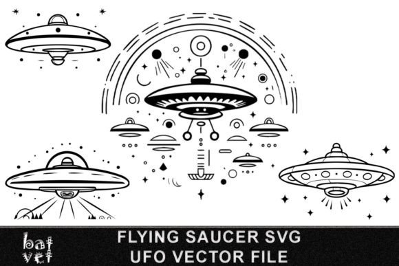 Download Flying Saucer SVG Vector File Bundle - Vector file Collection