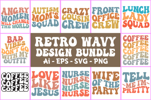 Download Retro Wavy Design Bundle Svg V2 - Retro wavy design Collection